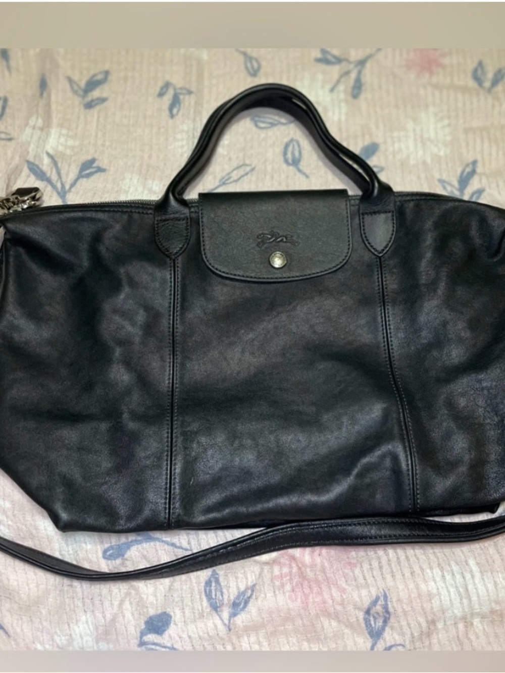 Longchamp Le Pliage Cuir Crossbody Tote M